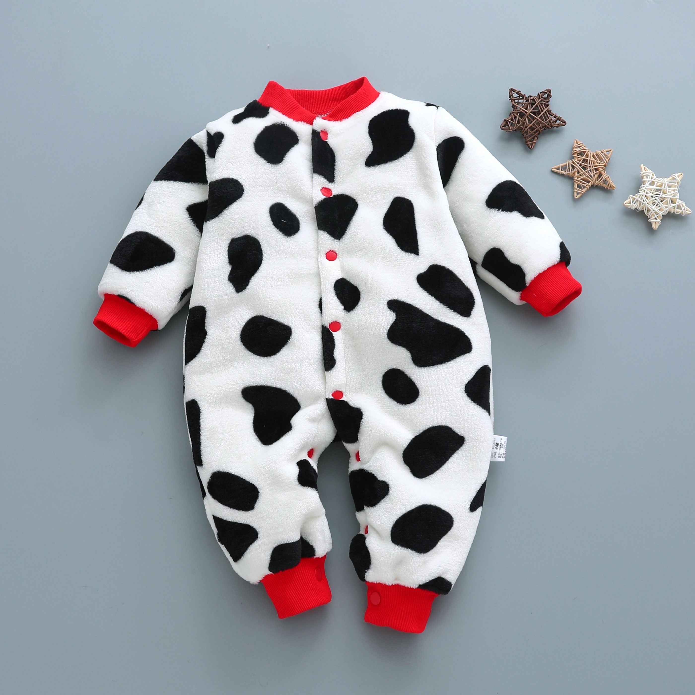 Baby flannel one piece suit spring and autumn winter clothes newborn clothes full moon baby coral velvet Romper pajamas climbing clothes