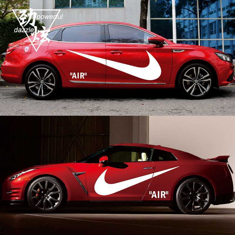 nike潮牌车贴个性创意车身拉花划痕潮流汽车网红贴纸改装耐克air