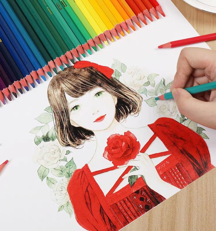 彩铅画笔水溶性彩铅36色48色可擦彩铅可溶性铅笔绘画彩铅套装批发
