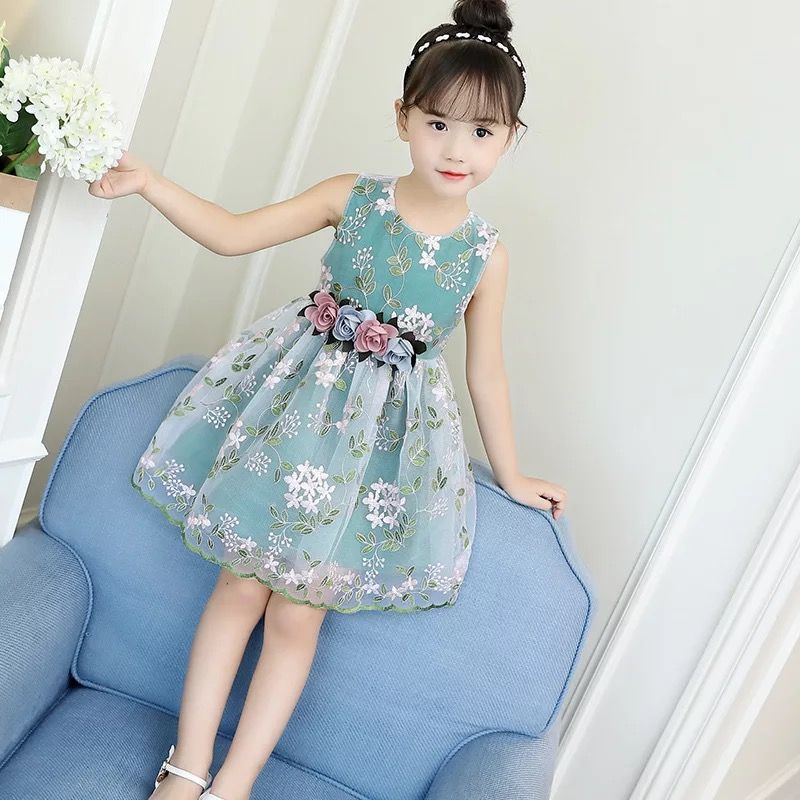Girls' foreign style skirt, new summer dress, princess, Korean version, idyllic and fresh children's high grade dress