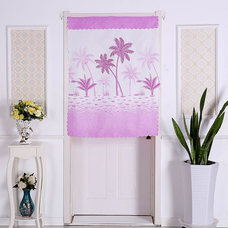 门帘卧室门帘免打孔厨房门帘子隔断帘客厅门帘布艺半帘半截短门帘