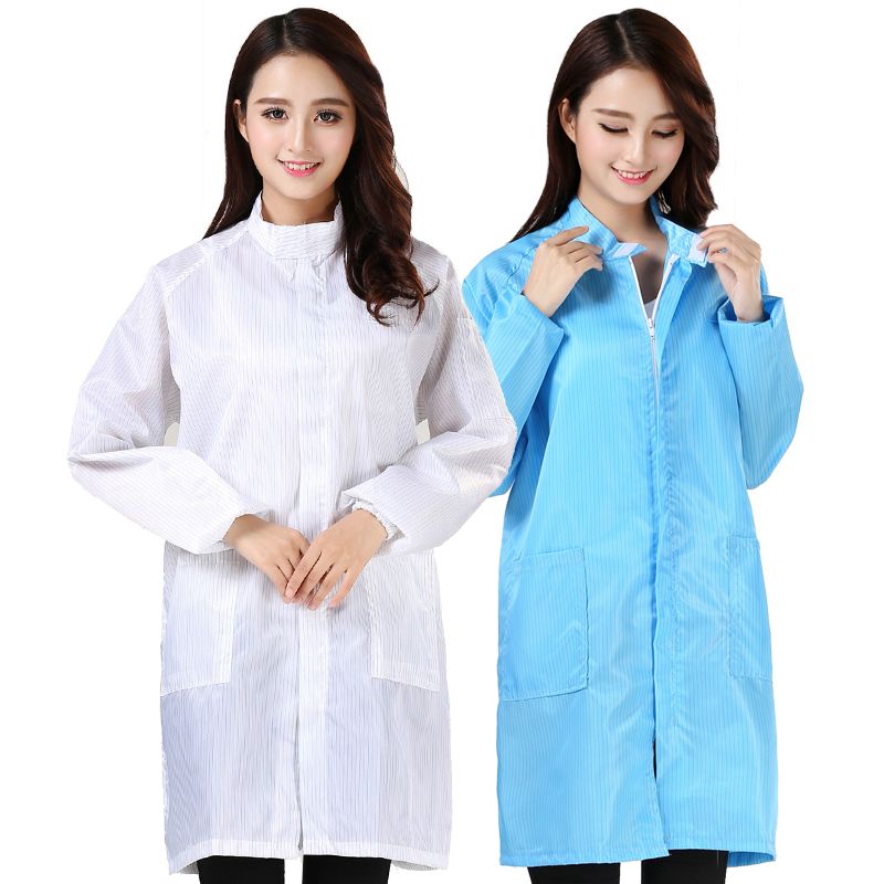 Anti static standing collar coat dust-free protective clothing chemical protective clothing dust-proof clothing top anti-static clothing coat white blue