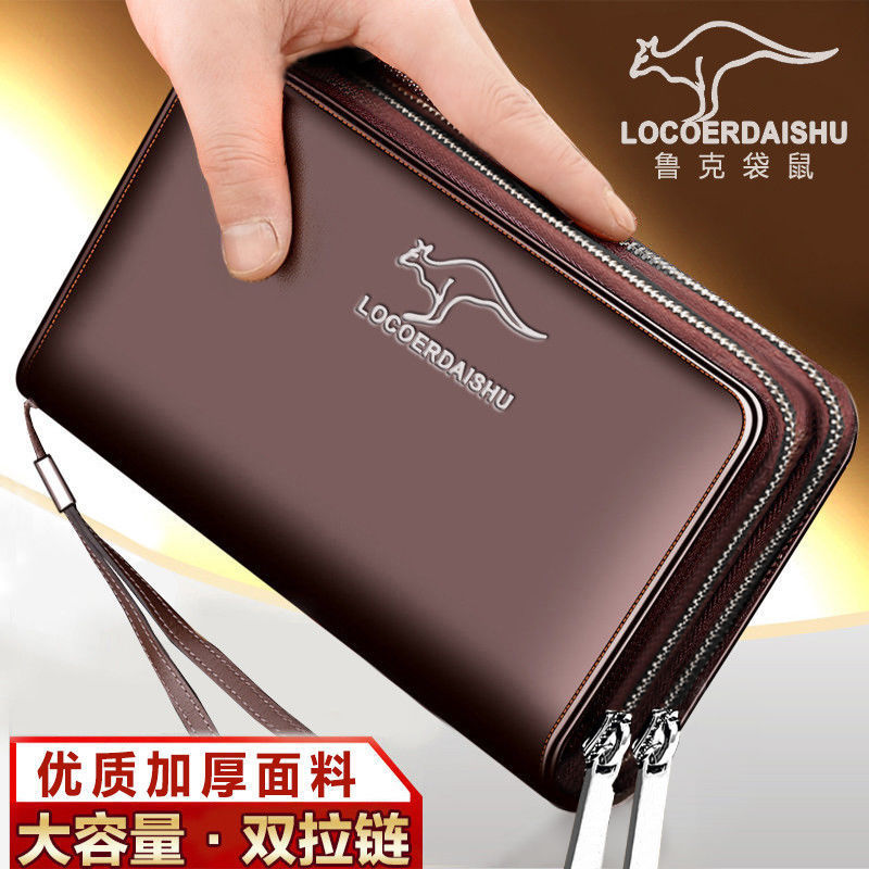 [official genuine] men's handbag long purse, male hand bag, mobile phone bag, man's multi card zipper
