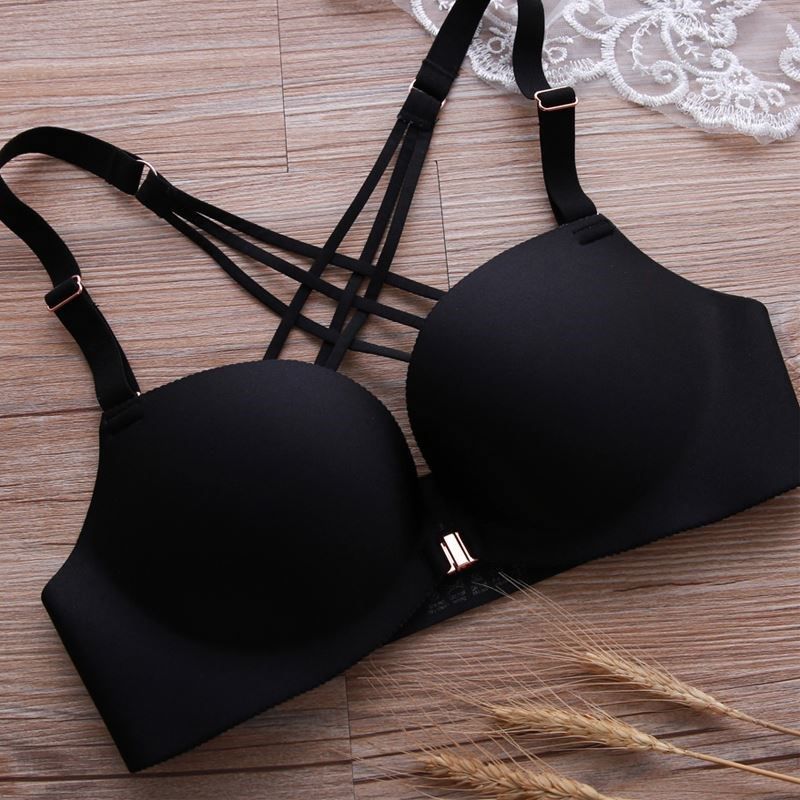 Adjustable bra with front button and beautiful back without steel ring