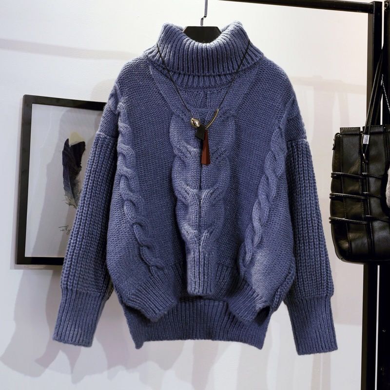 Thick sweater women 2021 new Korean version loose turtleneck student pullover sweater sweater jacket women's tops