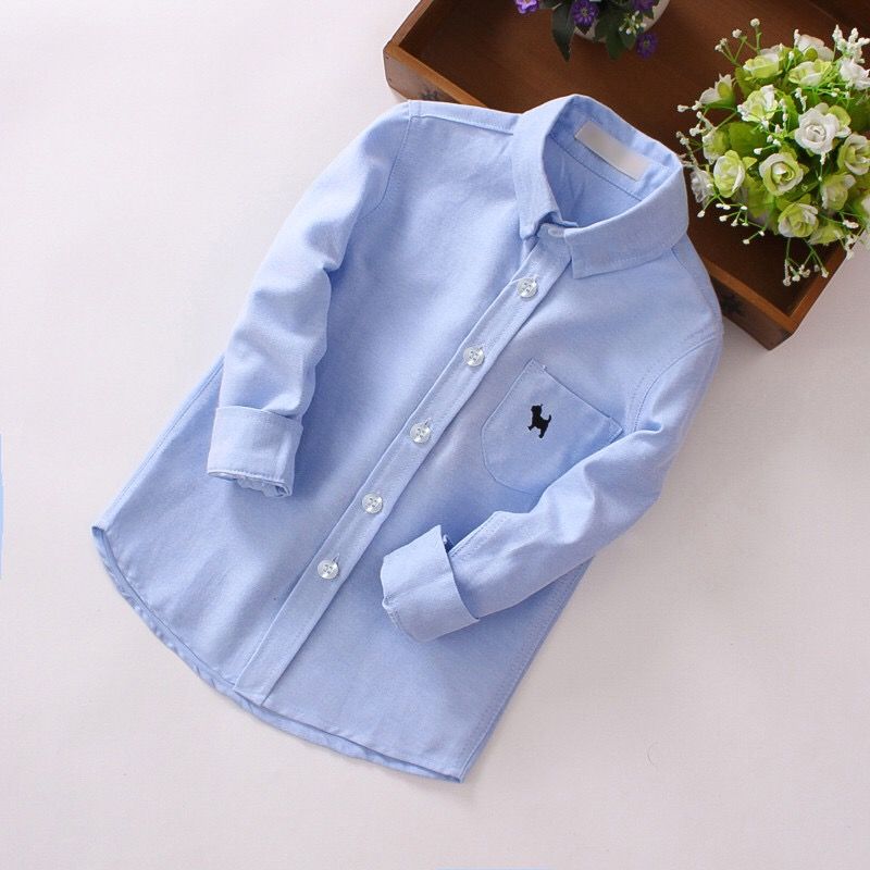 2-10 years old spring and autumn Korean children's wear boy's shirt long sleeve winter children's Oxford Children's baby's solid color shirt