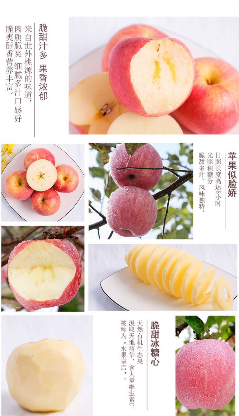 【冰糖心】现摘水果红富士苹果新鲜当季批发包邮一整带箱10斤/5斤