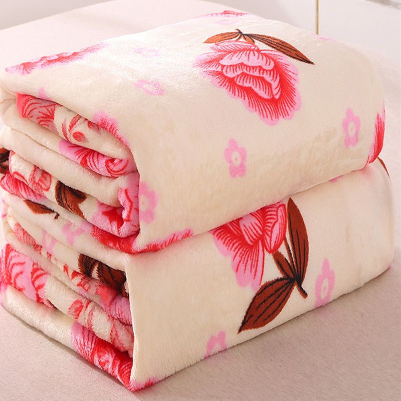 冬季法兰绒毛毯子床单加厚空调午休盖毯子单双人珊瑚绒毛毯午睡毯
