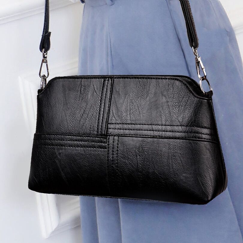 Genuine leather mother's bag 2020 new style splicing messenger bag versatile leisure shoulder bag soft leather middle aged bag