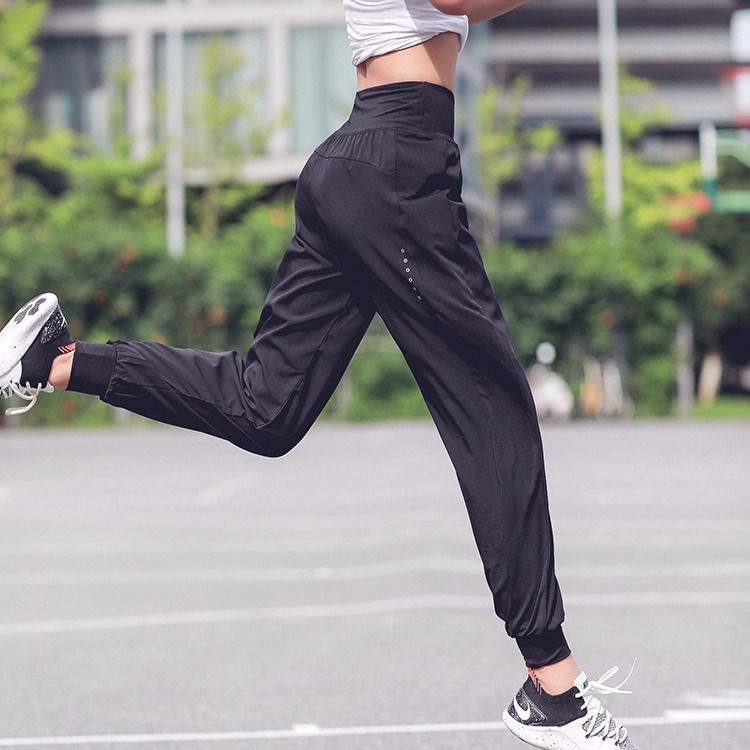 运动裤女夏季款收口束脚宽松休闲瑜伽长裤跑步训练速干透气健身裤