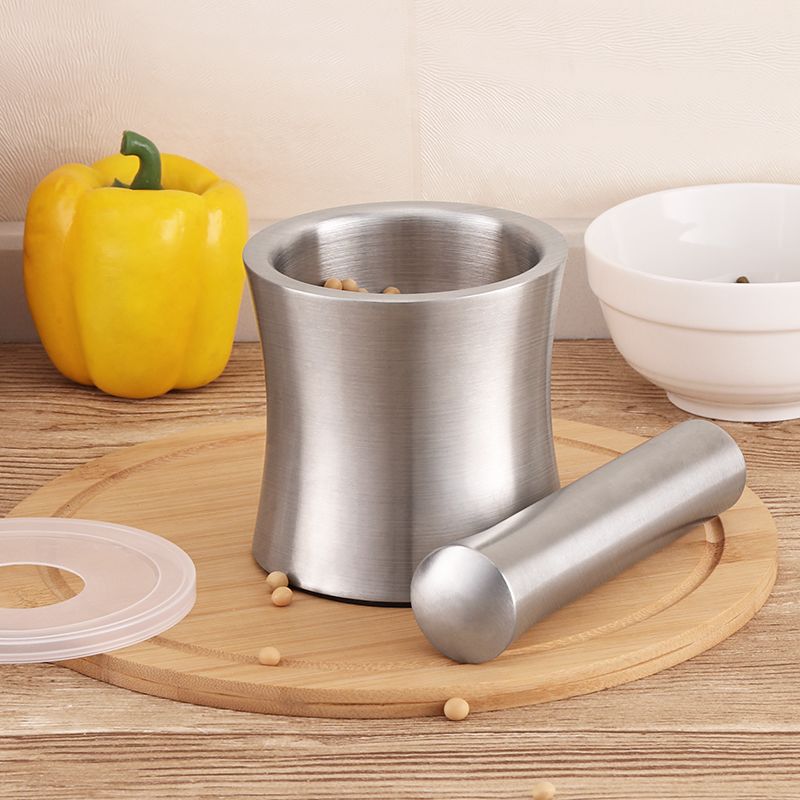 304不锈钢捣蒜器研磨器手动蒜泥器捣药罐捣碎器蒜臼子石臼压蒜器