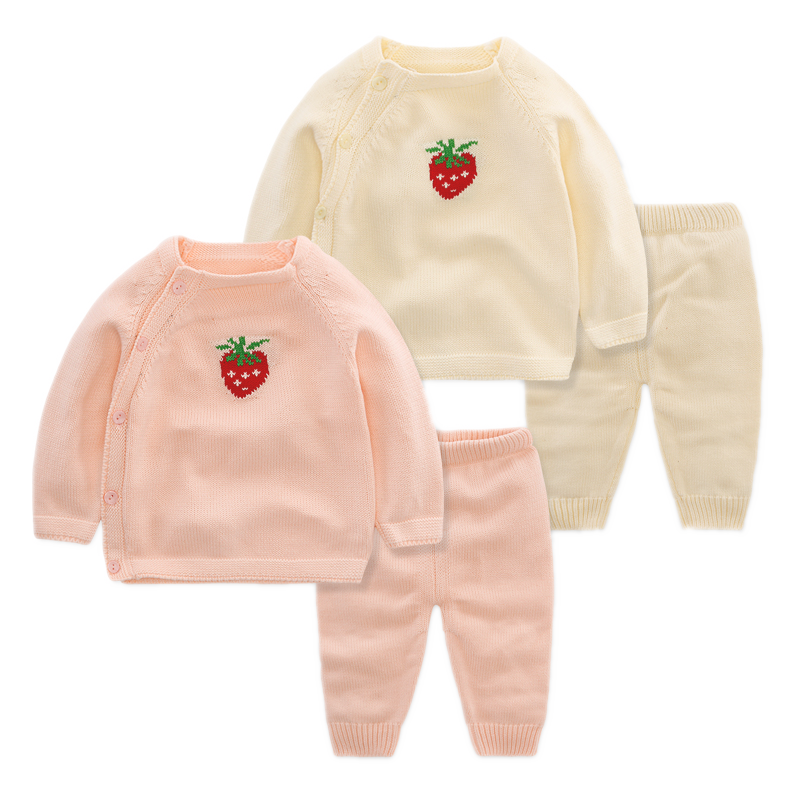 Autumn and winter baby sweater cardigan set baby knitwear female infant sweater male children yarn clothing 0-1-2 years old