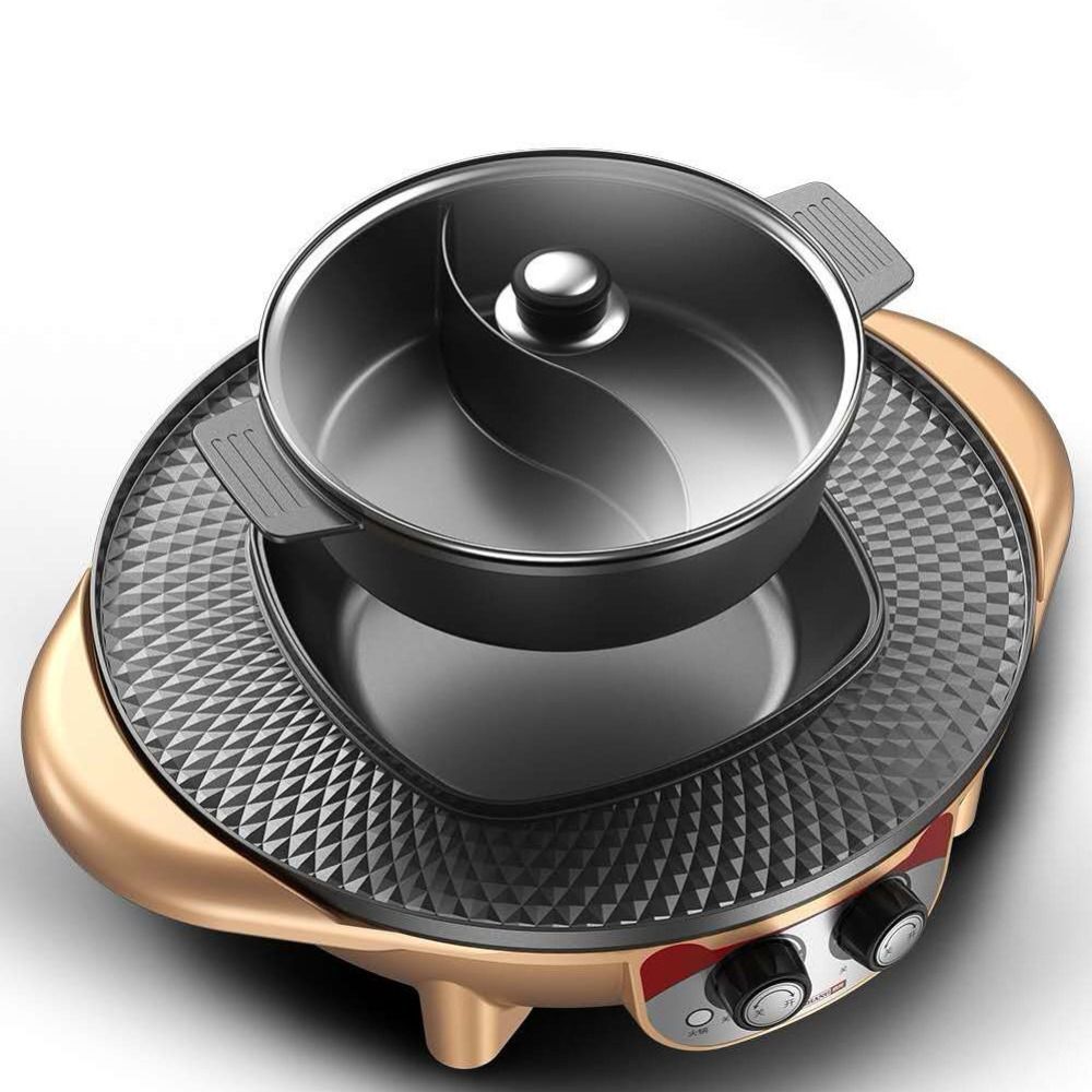 多功能火锅烧烤两用质保无烟电火锅一体