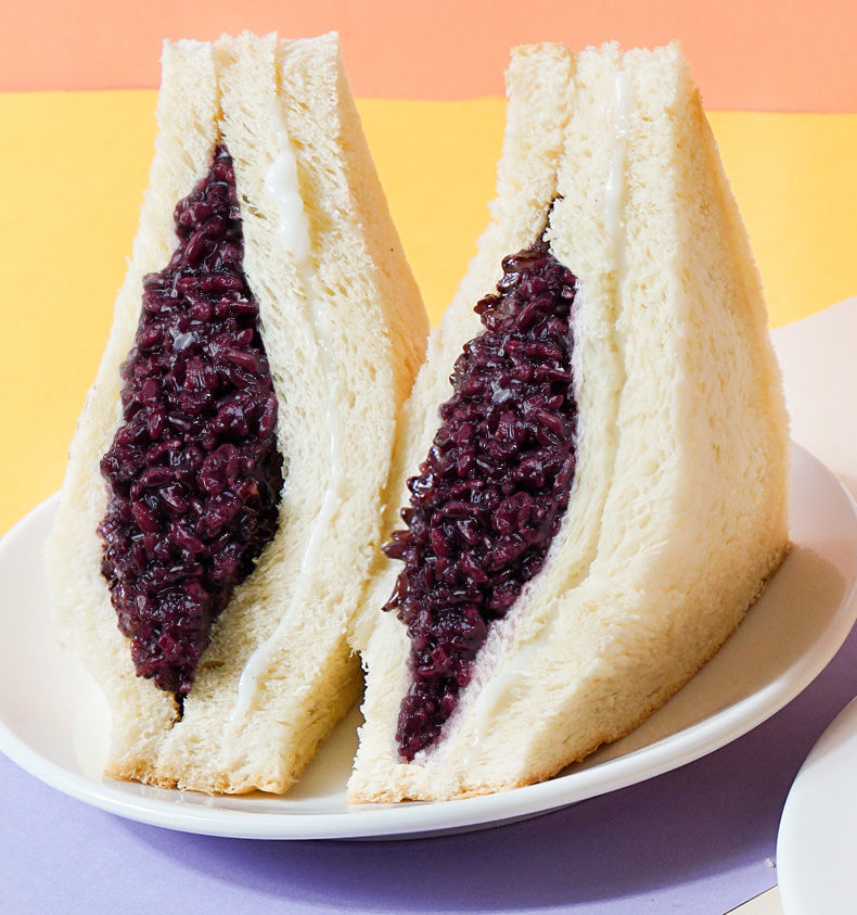 (买2减3)紫米面包550g/1100g黑米夹心奶酪蛋糕减脂早餐零食代餐