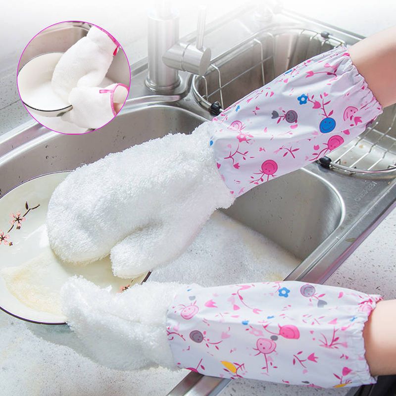 [dish washing artifact] bamboo fiber dishwashing gloves waterproof and degreasing kitchen household cleaning dishwashing multifunctional gloves