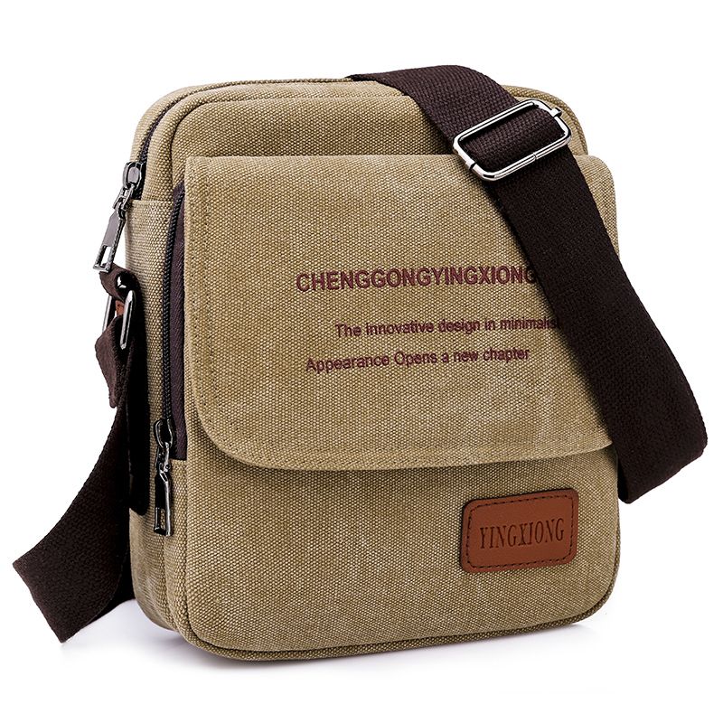 New men's canvas bag single shoulder bag Korean Fashion Leisure Canvas men's bag business outdoor backpack messenger bag