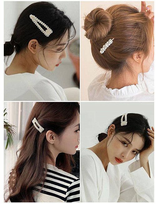 韩国ins珍珠发夹少女卡子bb夹边夹一字夹刘海网红发卡夹子头饰女