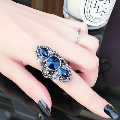 61984/欧美夸张复古戒指女韩版个性潮人关节指环时尚气质食指戒子女配饰