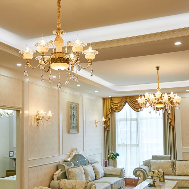 欧式水晶吊灯客厅灯奢华大气锌合金吊灯酒店大堂水晶灯样板房led