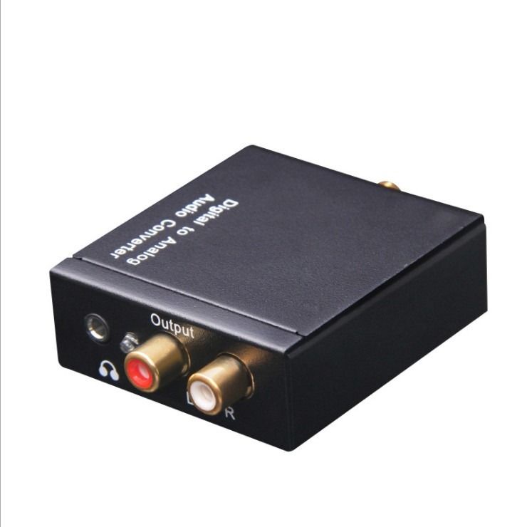 光纤数字同轴音频转换器电视接音响spdif转3.5双莲花音频线转模拟