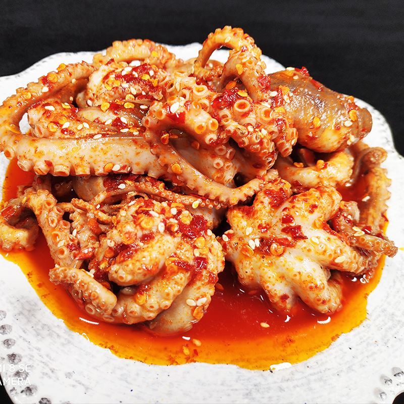 麻辣八爪鱼罐装海鲜即食香辣爆头迷你小章鱼鱿鱼须章鱼足熟食零食