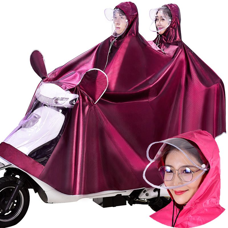 雨衣电动车摩托车电瓶车双人雨披骑行遮脚成人加大单人雨衣男女士