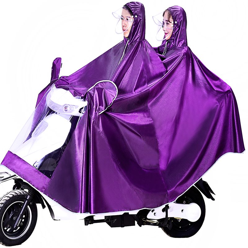 雨衣电动车摩托车电瓶车双人雨披骑行遮脚成人加大单人雨衣男女士