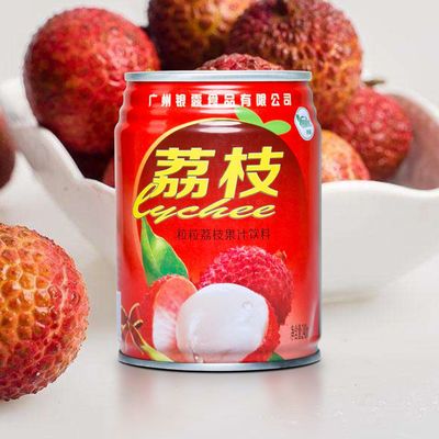 【19年新货】广州银露荔枝果汁果味饮料含果粒网红饮料6罐促销装