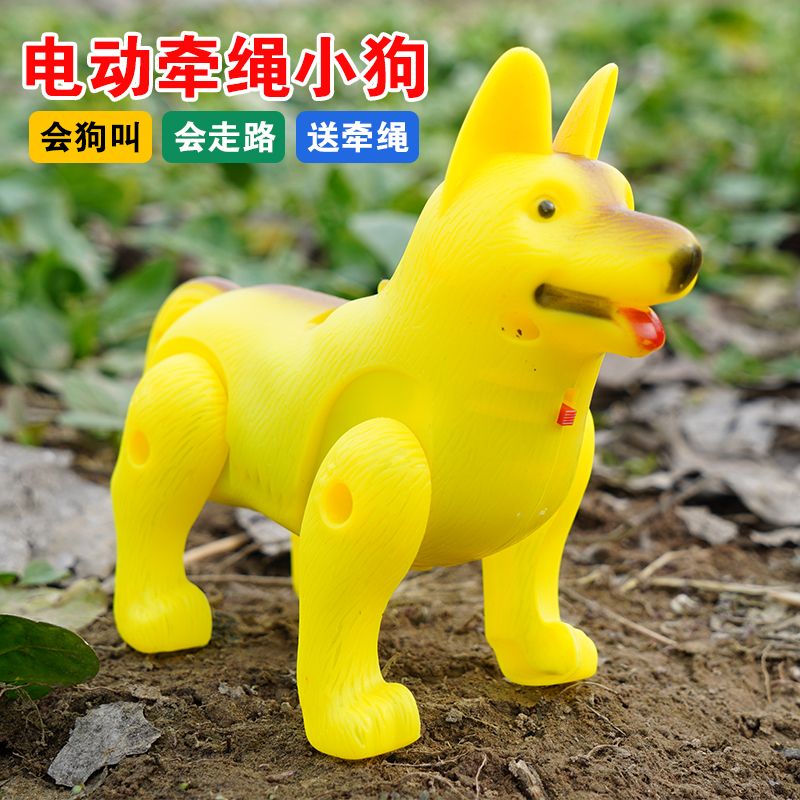 Children's electric rope wolf dog toy light music electric dog pet lead rope dog can run and walk