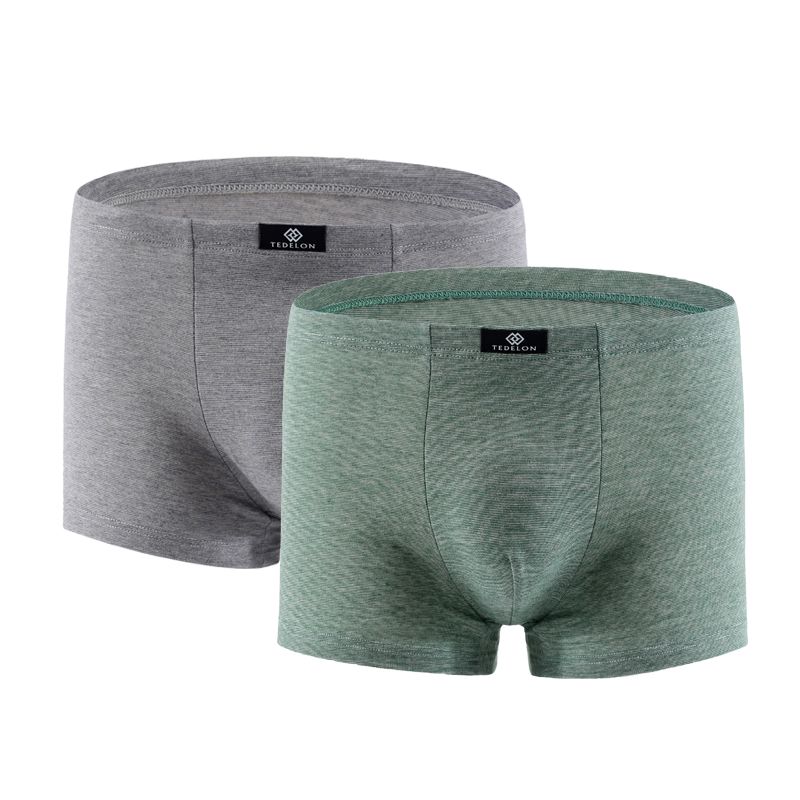 太子龙 男士内裤 莫代尔棉平角裤舒适透气中腰青年四角短裤头