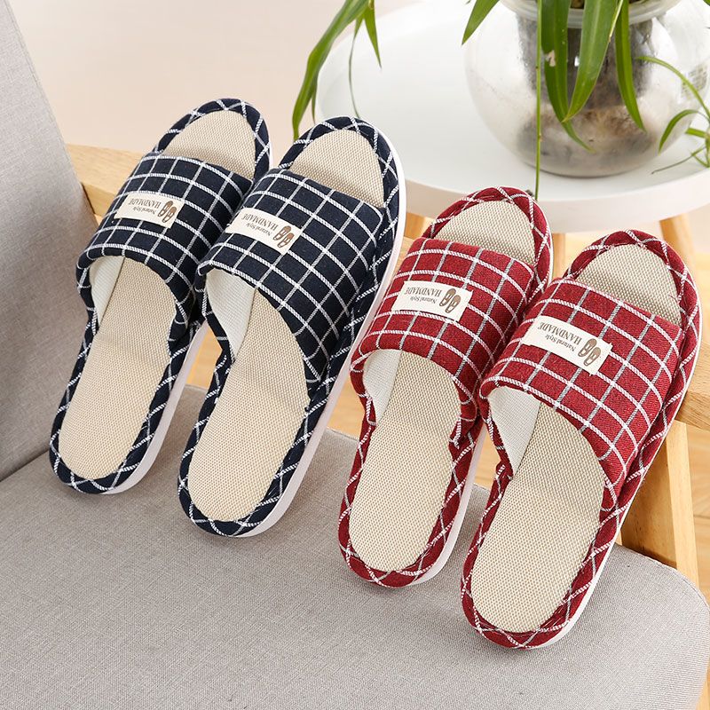 拼多多四季拖鞋居家居室内防滑木地板棉拖鞋夏季男女情侣亚麻拖鞋凉