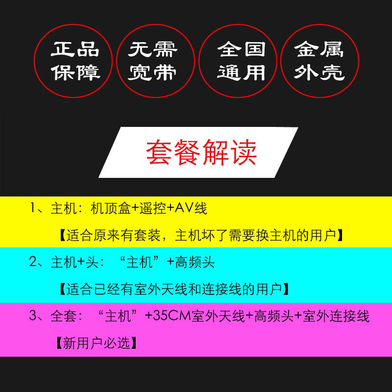 正版戶戶通衛星機頂盒小鍋蓋天線接收機全套衛星鍋電視信號接收器