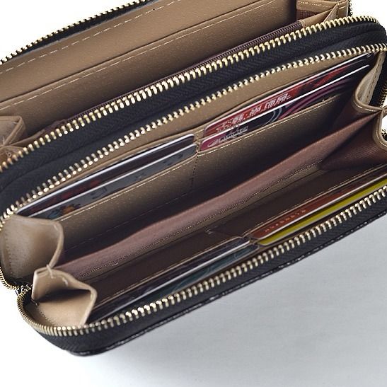 时尚双拉链双层韩版手腕钱包包女士长款零钱夹大容量手拿手机包袋