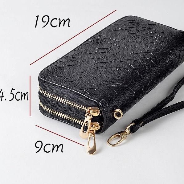 时尚双拉链双层韩版手腕钱包包女士长款零钱夹大容量手拿手机包袋