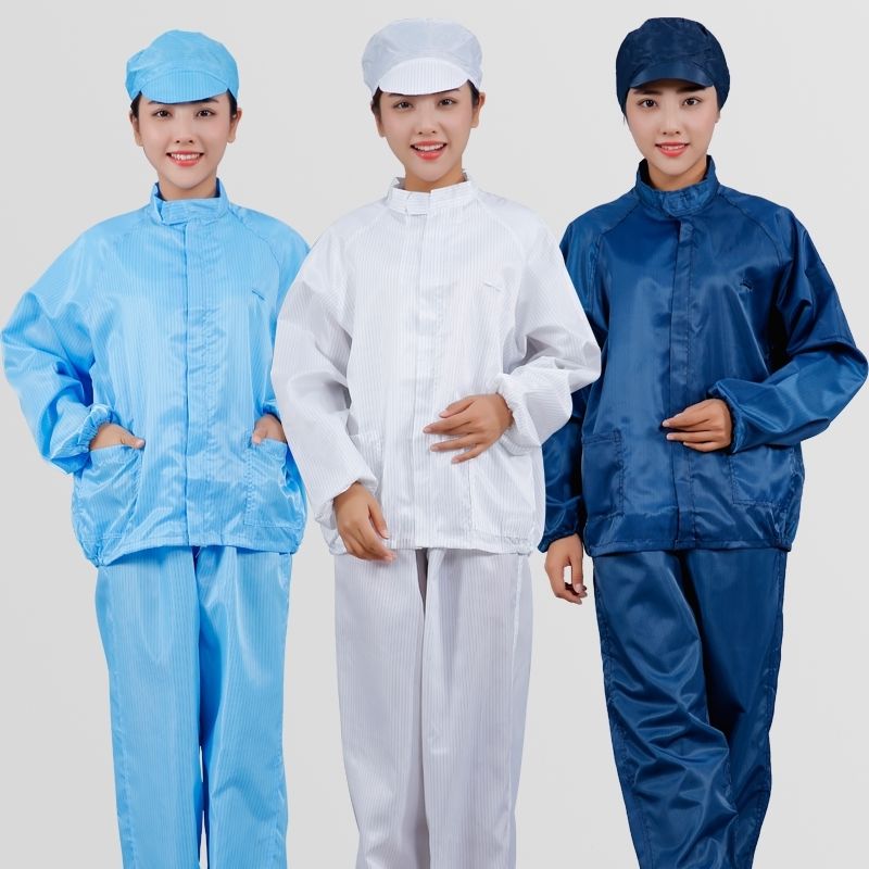 Anti static work clothes dust clothing split suit women and men wearing hats dust free clothes protective clothing spray paint clothes workshop clothes