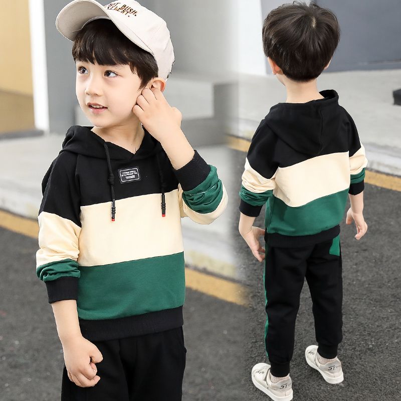 Boys' sweater 2020 new spring and autumn Korean children's hooded Pullover