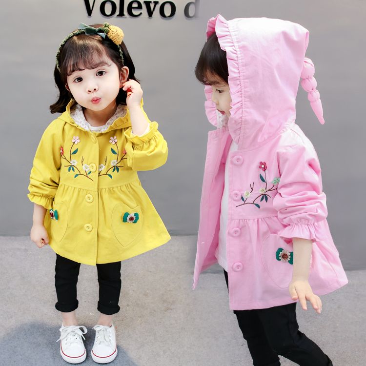 Plush / regular girl's spring and autumn new coat girl's windbreaker spring Korean foreign style little girl's cotton top 3