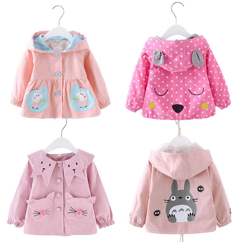Girl's coat spring and autumn dress Korean baby coat children's wear 1-3-5 years old girl baby windbreaker new fashion in 2019