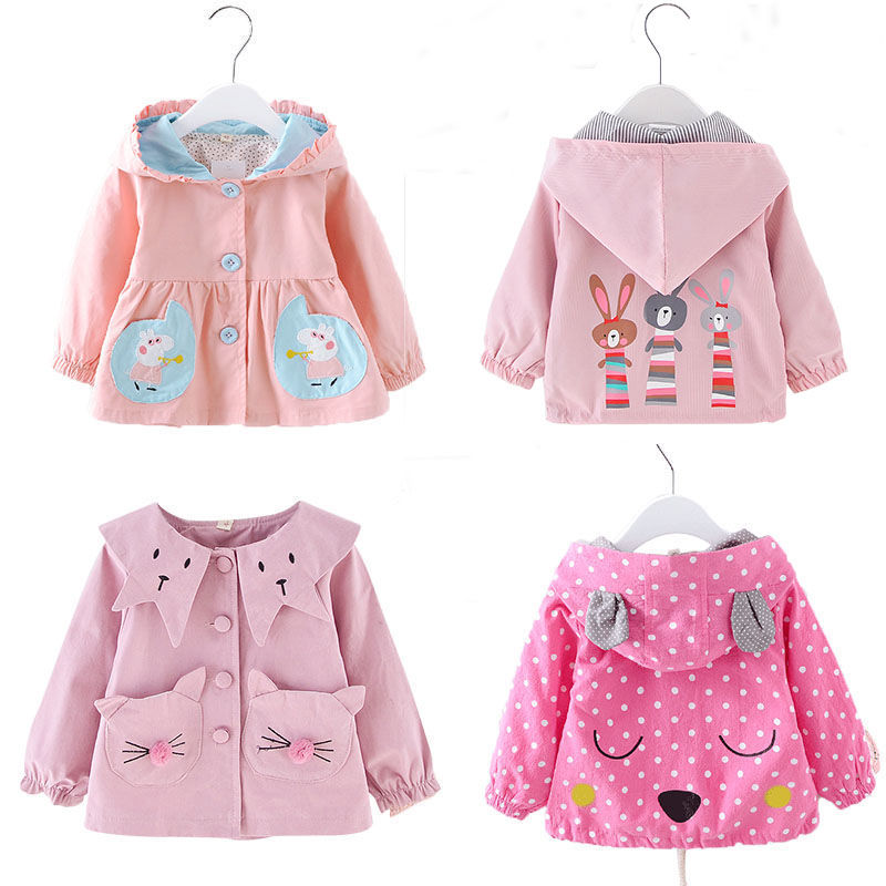 Girl's coat spring and autumn dress Korean baby coat children's wear 1-3-5 years old girl baby windbreaker new fashion in 2019