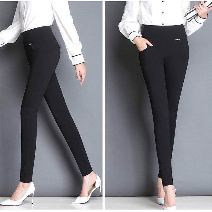 [with velvet/without velvet] autumn and winter high waist large size fat MM mother leggings for women to wear thin pencil pants