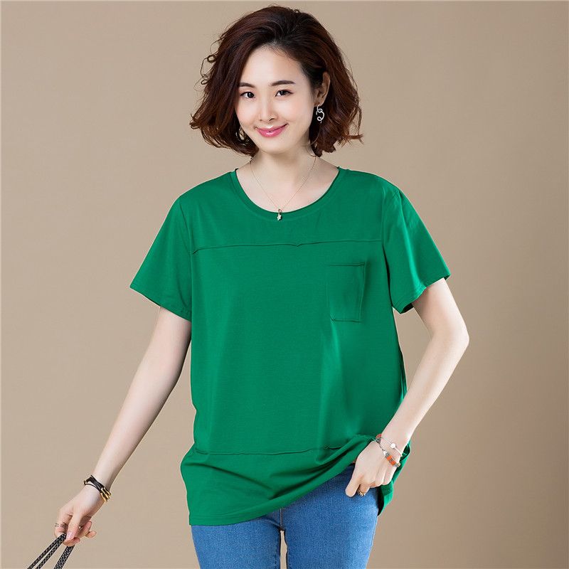 Summer large short sleeve T-shirt for women's loose and thin top with extra fat mm200kg Korean bottom coat