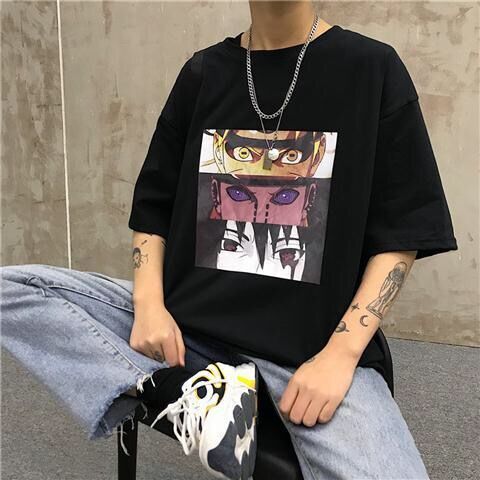 Fashion brand ins Naruto co branded T-shirt Naruto Payne Yuzhi Boju anime printed short sleeve men's loose clothes