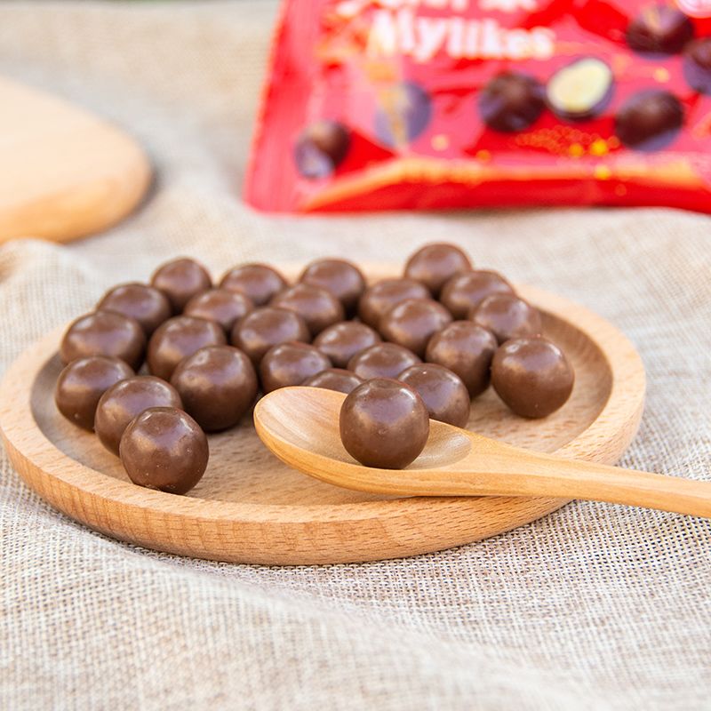 梁丰麦丽素巧克力豆麦芽脆芯夹心糖果朱古力怀旧便宜零食年货批发