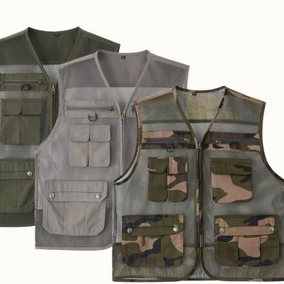 中青年摄影马甲男士多口袋网眼户外背心钓鱼马夹夏季薄款坎肩外套