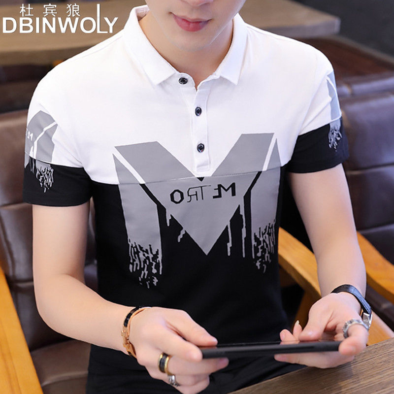 [high Quality 95% Cotton] Summer Trend Men's Shirt Collar Polo Shirt Short Sleeve T-shirt Men's Lapel Half Sleeve Clothes [issued On February 6]