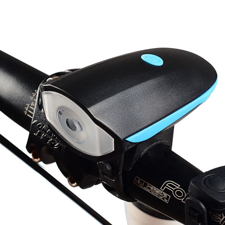 自行车灯车前灯骑行装备配件套装充电强光手电筒喇叭夜骑山地车灯