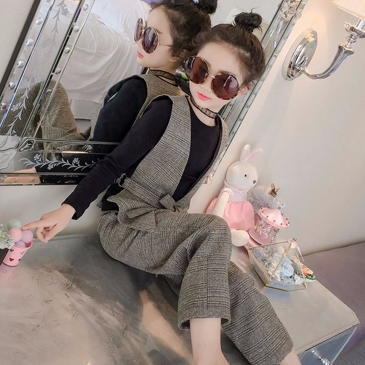 Children's wear girls set 2020 spring and Autumn New Korean version of big boys' foreign style girls' wide leg pants three piece suit fashion