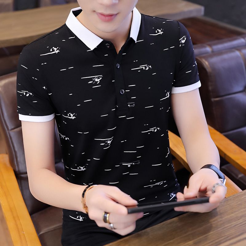 2019新款夏季POLO衫男士短袖T恤韩版潮流青年衬衣