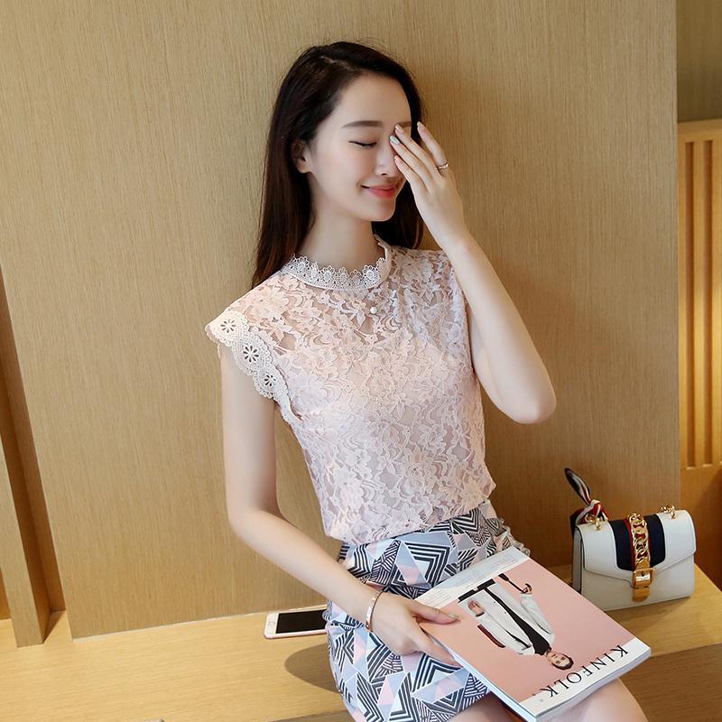 2023 new Korean version of sexy lace hollow camisole women's inner wear sleeveless outer wear loose bottoming top trend
