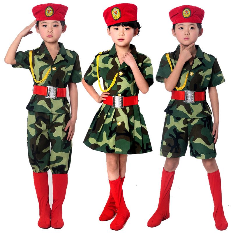 六一儿童演出服装迷彩服舞蹈少儿合唱服小学幼儿演出小军装男女